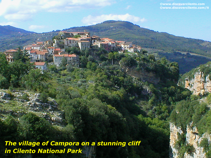 The village of Campora on a stunning cliff in Cilento National Park