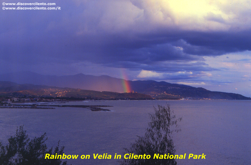 Weather conditions in Cilento National Park, a rainbow after the rain